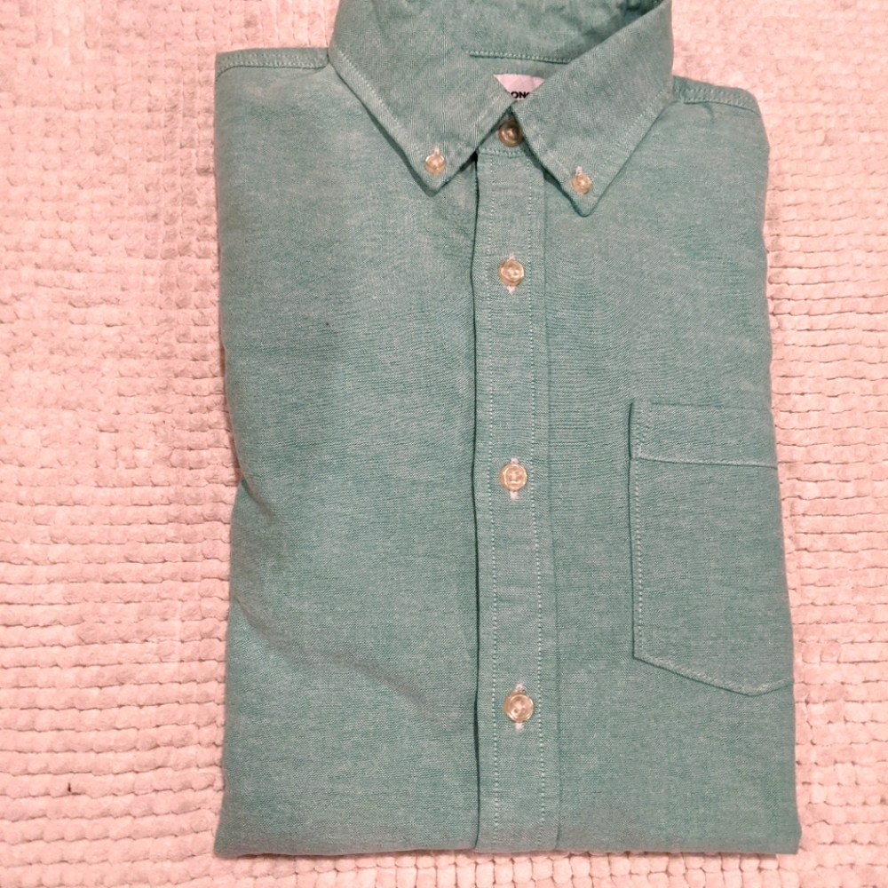 Men's long sleeve Oxford button down shirt, size S